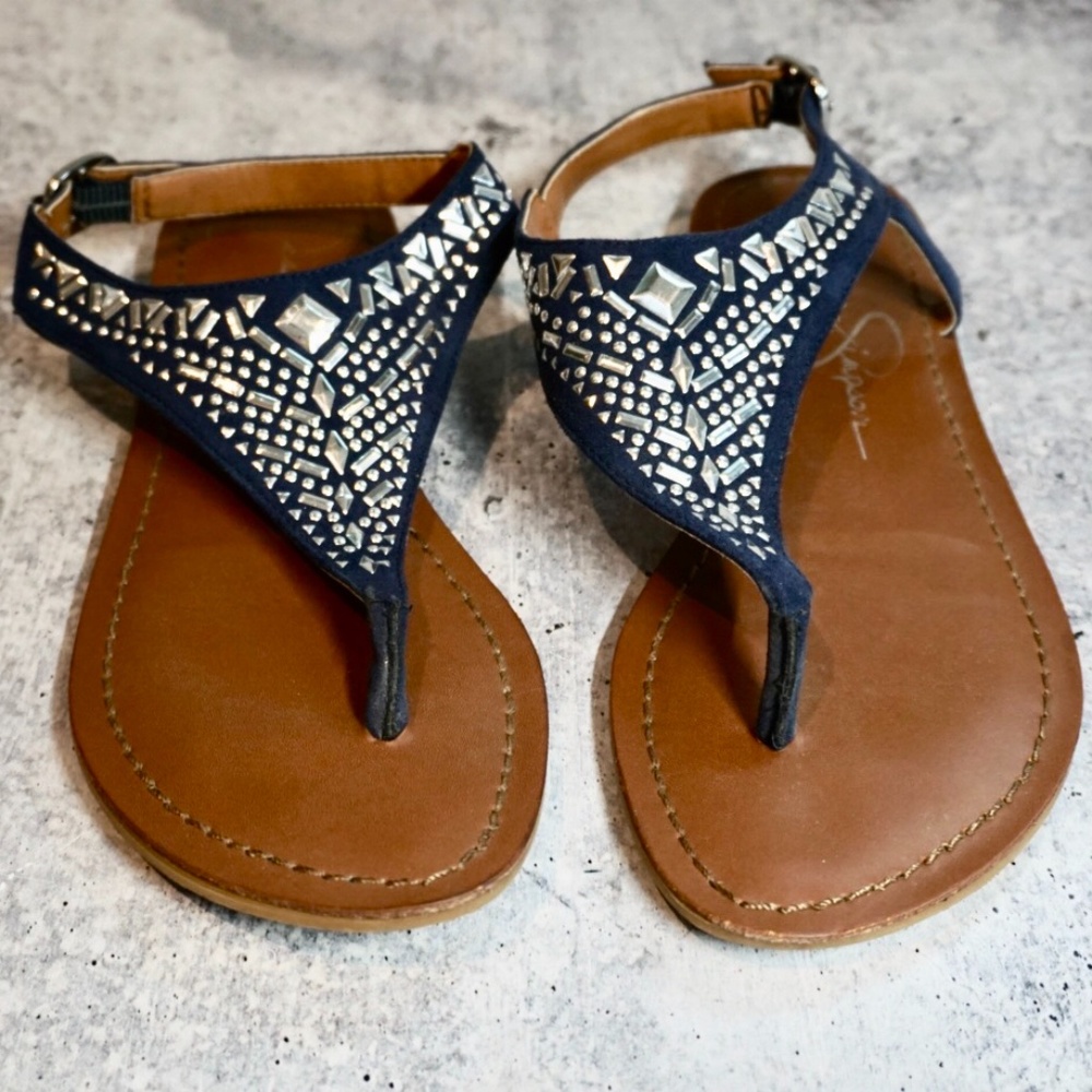 🌸Jessica Simpson Navy Blue/ Brown Sandal
